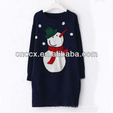 13STC5478 топ свитер Снеговик жаккард свитер платье Рождество